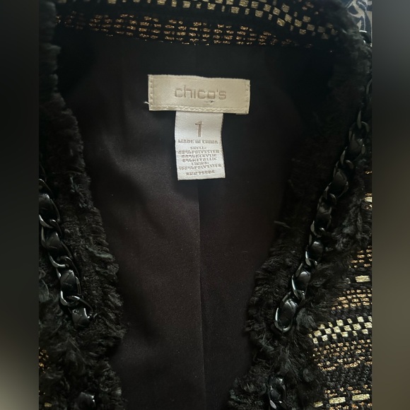 Chicos Black Metallic Blazer - Picture 3 of 3